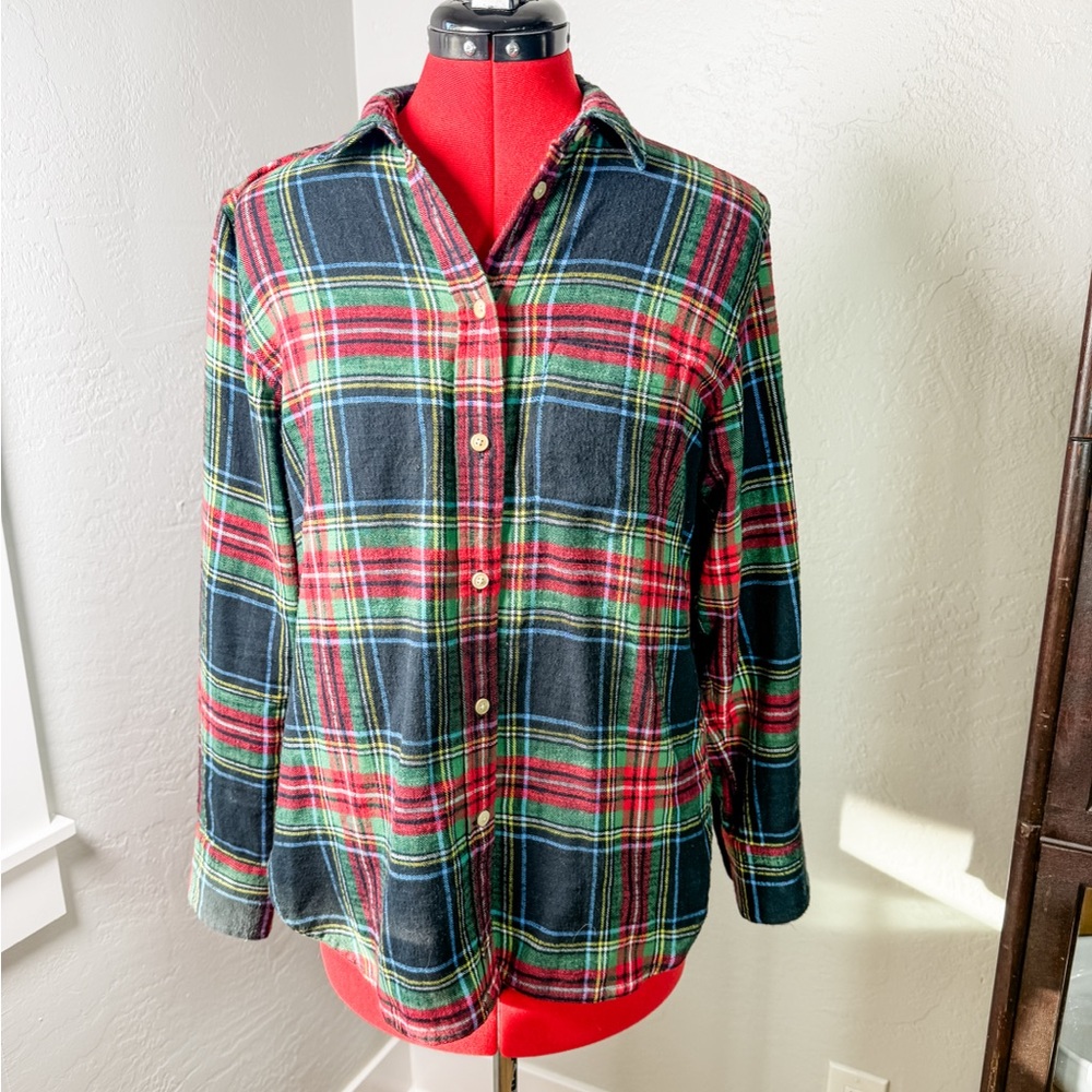 J.Crew Re-Imagined Classic Fit Tartan Plaid Flannel Shirt Size 4